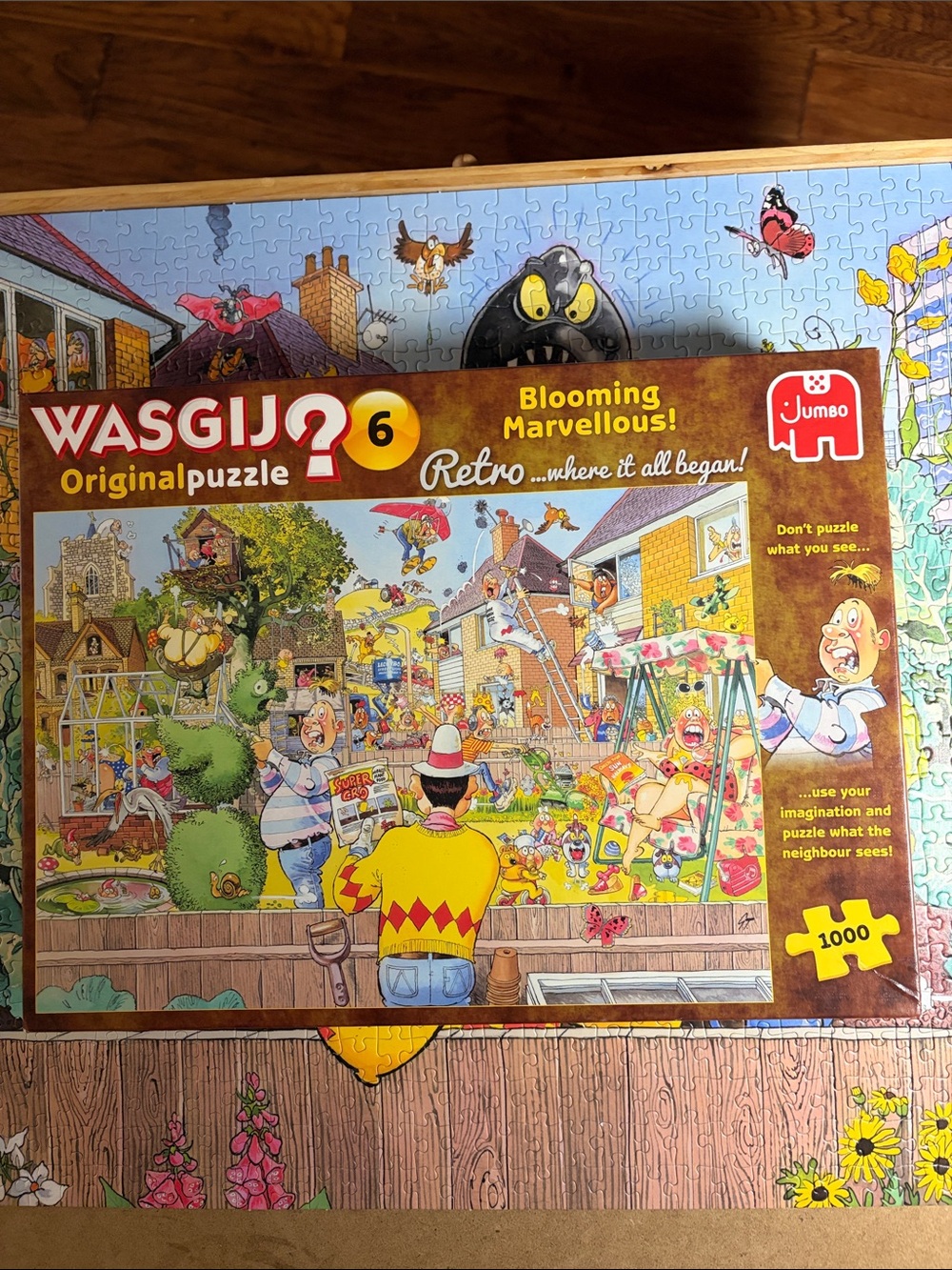 🧩 1000 piece Wasgij Original Puzzle 6 “Blooming Marvellous!” Retro. Complete.